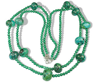 Design 14733: green,orange turquoise classic necklaces