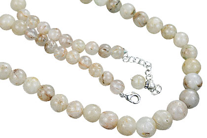 Design 14837: white rotile necklaces