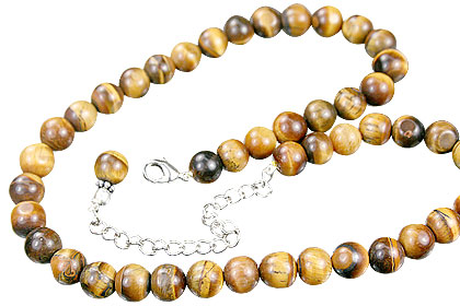 Design 14863: brown,yellow tiger eye necklaces