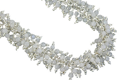 Design 14992: blue,white moonstone cha-cha necklaces
