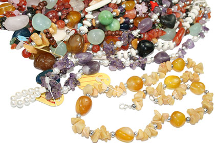 Design 15262: multi-color bulk lots necklaces