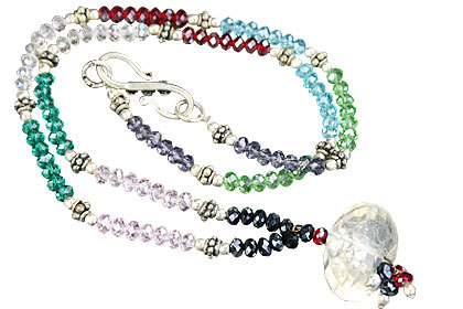 Design 15621: multi-color multi-stone necklaces