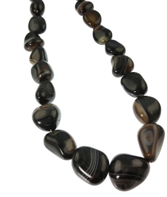 Design 20472: black banded onyx necklaces