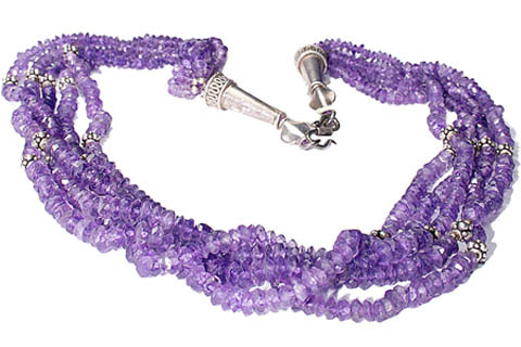 Design 9507: purple amethyst contemporary, multistrand necklaces