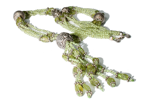 Design 9508: green peridot contemporary necklaces
