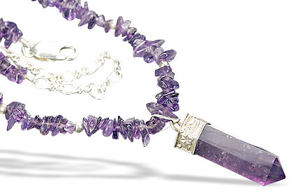 Design 9599: purple amethyst chipped necklaces