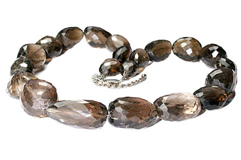 Design 9668: Brown smoky quartz chunky necklaces