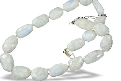Design 9674: white moonstone chunky necklaces