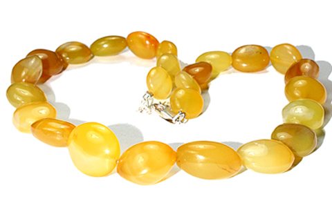 Design 9676: yellow chalcedony chunky necklaces