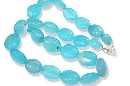Design 9681: blue chalcedony chunky necklaces
