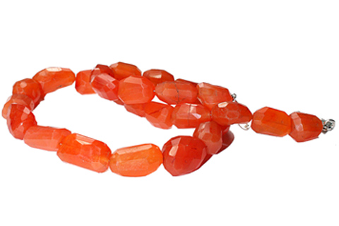 Design 9693: Orange carnelian chunky necklaces
