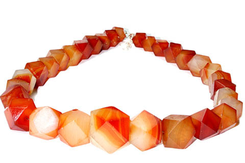 Design 9696: orange carnelian chunky necklaces
