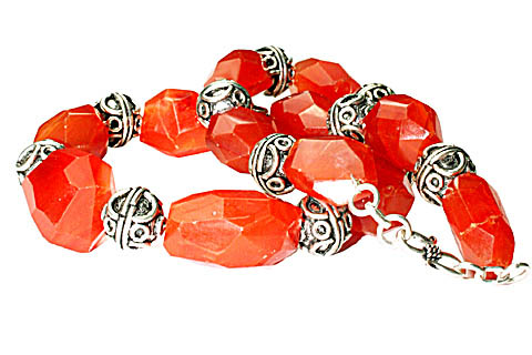 Design 9708: orange carnelian chunky, tumbled necklaces