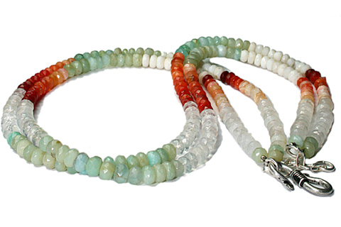 Design 9721: white opal multistrand necklaces