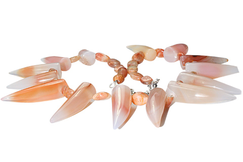 Design 9757: orange,white onyx choker, claw, halloween, mens necklaces