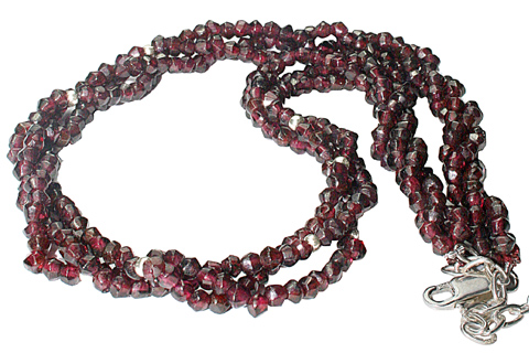 Design 9861: Maroon garnet contemporary, engagement, multistrand necklaces