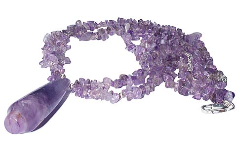 Design 9867: purple amethyst chipped, contemporary necklaces