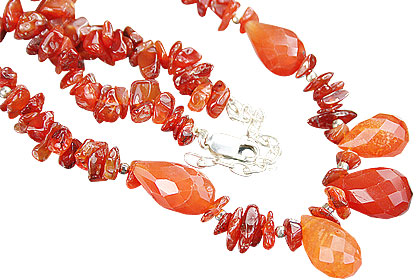Design 9963: orange carnelian chipped, contemporary necklaces