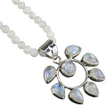 Design 16419: white moonstone necklaces