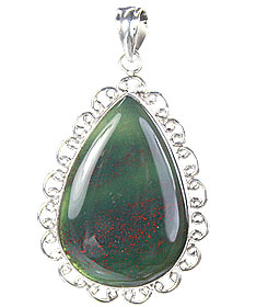 SKU 15691 - a Bloodstone pendants Jewelry Design image