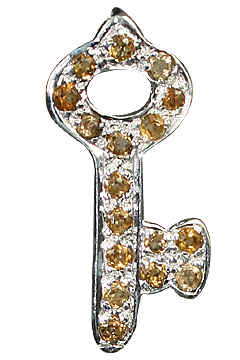 Design 10059: yellow citrine key pendants
