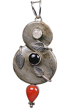 Design 10070: black,gray,multi-color jasper pendants