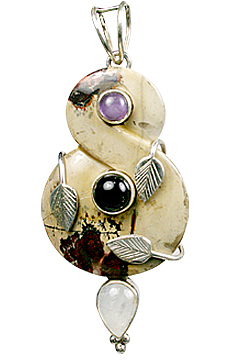 Design 10071: brown,white,multi-color jasper pendants