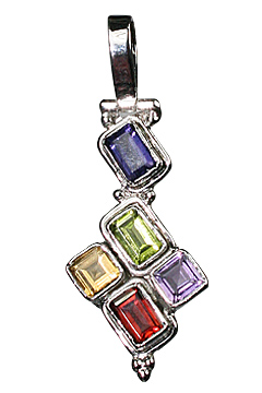 Design 10137: red,yellow,multi-color multi-stone pendants