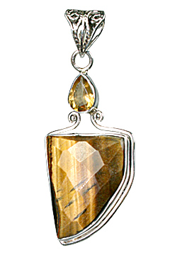 Design 10153: brown,yellow tiger eye pendants