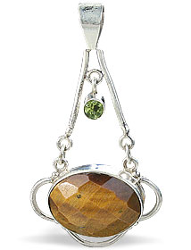 Design 10154: brown,green tiger eye pendants