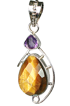 Design 10155: brown,purple tiger eye drop pendants