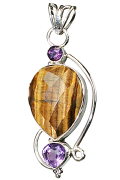 Design 10156: brown,purple tiger eye drop pendants