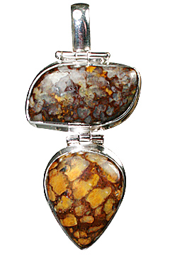 Design 10165: brown jasper drop pendants