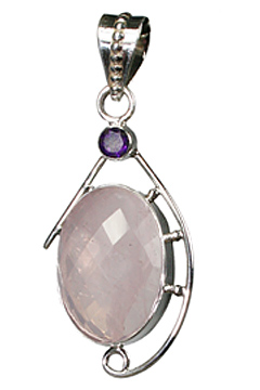 Design 10170: Pink rose quartz pendants
