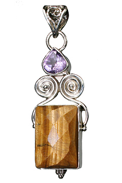 Design 10173: brown,purple tiger eye pendants