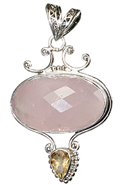 Design 10189: pink rose quartz drop pendants