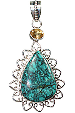 Design 10202: black,green turquoise drop pendants