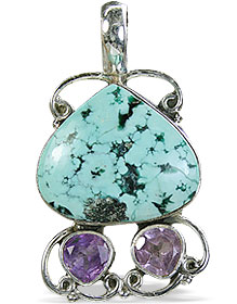 Design 10258: blue,green,purple turquoise drop pendants