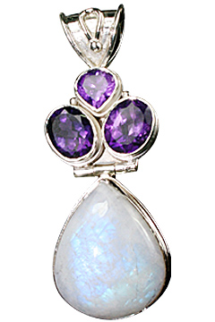 Design 10271: purple,white moonstone drop pendants