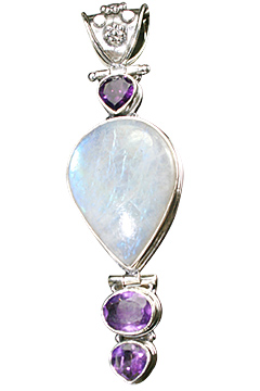 Design 10273: purple,white moonstone drop pendants