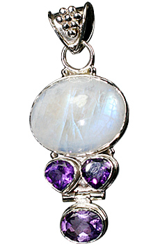Design 10274: purple,white moonstone drop pendants