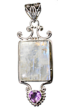 Design 10283: purple,white moonstone drop pendants