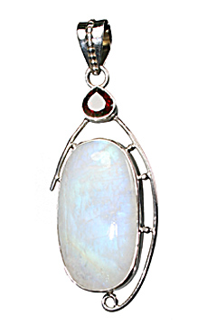 Design 10285: White, Red moonstone pendants