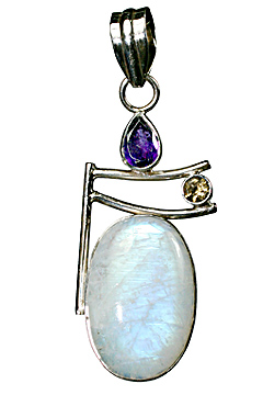 Design 10288: White, Purple moonstone pendants