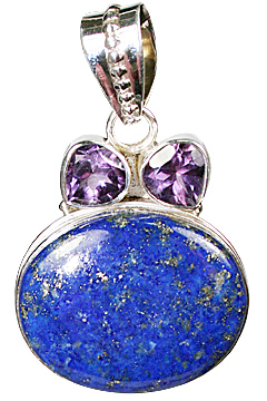 Design 10300: blue,purple lapis lazuli pendants