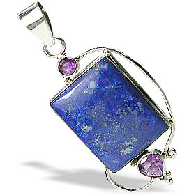 Design 10303: blue,purple,multi-color lapis lazuli art-deco pendants