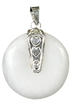 Design 10322: white snow quartz donut pendants