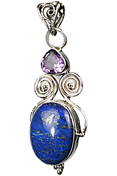 Design 10329: blue,purple lapis lazuli drop pendants