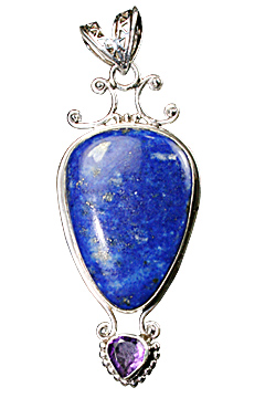 Design 10330: blue,purple lapis lazuli drop pendants