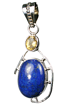 Design 10331: blue,yellow lapis lazuli pendants